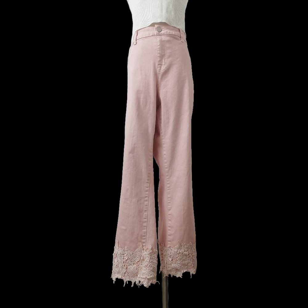 sz:16, pink high rise straight leg soft Jeans